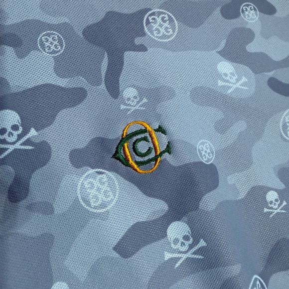 G/FORE Blue Camouflage XL Oakmont Golf Shirt - Picture 2 of 4